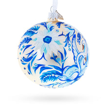 Load image into Gallery viewer, Swans in Daisies Garden Glass Ball Ornament