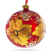 Load image into Gallery viewer, Golden Lilies Glass Ball Ornament