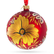 Load image into Gallery viewer, Golden Lilies Glass Ball Ornament