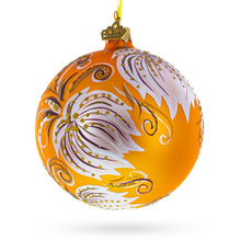 Load image into Gallery viewer, White Adonis Flowers Glass Ball Ornament