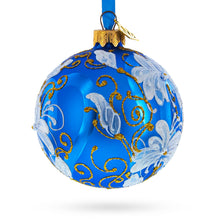Load image into Gallery viewer, White Lilies Flowers Glass Ball Ornament