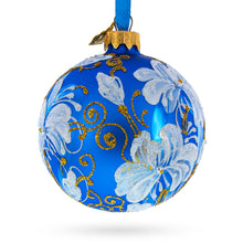 Load image into Gallery viewer, White Lilies Flowers Glass Ball Ornament