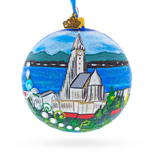 Load image into Gallery viewer, Hallgrimskirkja Church of Hallgrímur, Reykjavík, Iceland Glass Christmas Ornament