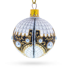 Load image into Gallery viewer, Mother Of Pearl on Gold Filigree Glass Ball Christmas Ornament 2.4 Inches