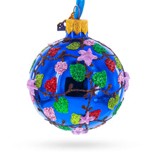 Load image into Gallery viewer, Vibrant Pink Heart Vines with 3D Roses Glass Ball Christmas Ornament 2.4 Inches