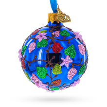 Load image into Gallery viewer, Vibrant Pink Heart Vines with 3D Roses Glass Ball Christmas Ornament 2.4 Inches