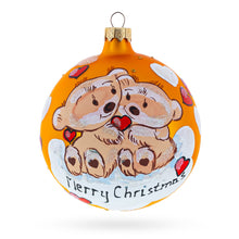 Load image into Gallery viewer, Merry Christmas from Two Bears in Love Glass Ball Christmas Ornament 4 Inches