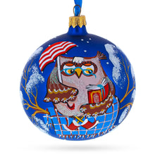 Load image into Gallery viewer, Bird Immersed in a Book Hand-Glass Ball Christmas Ornament 4 Inches