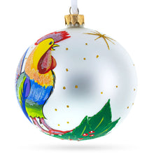 Load image into Gallery viewer, Colorful Rooster Glass Ball Christmas Ornament 4 Inches