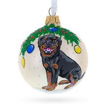 Load image into Gallery viewer, Cheerful Rottweiler  Glass Ball Christmas Ornament 3.25 Inches