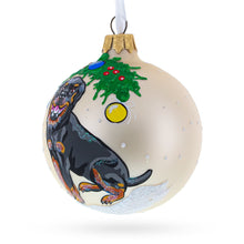 Load image into Gallery viewer, Cheerful Rottweiler  Glass Ball Christmas Ornament 3.25 Inches