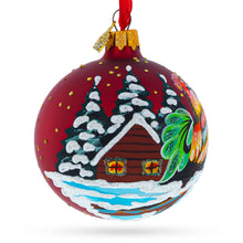 Load image into Gallery viewer, Rooster Village Scene Glass Ball Christmas Ornament 3.25 Inches