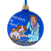 Load image into Gallery viewer, Veterinarian with Puppy Glass Ball Christmas Ornament 3.25 Inches