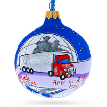 Load image into Gallery viewer, Truck Driver Glass Ball Christmas Ornament 3.25 Inches