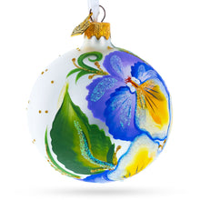 Load image into Gallery viewer, Purple Pansy Flowers Glass Christmas Ornament 3.25 Inches