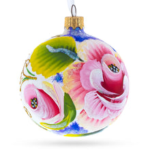 Load image into Gallery viewer, Exquisite Roses Glass Ball Christmas Ornament 3.25 Inches