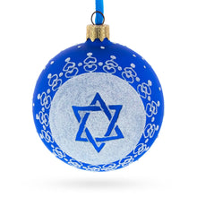 Load image into Gallery viewer, Star of David Jewish Glass Ball Ornament 3.25 Inches