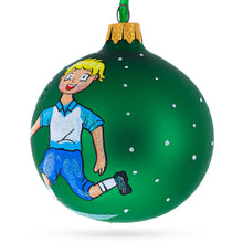 Load image into Gallery viewer, Tennis Player Glass Ball Christmas Ornament 3.25 Inches