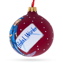 Load image into Gallery viewer, Postal Worker Glass Ball Christmas Ornament 3.25 Inches