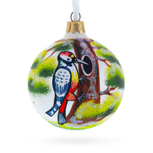 Load image into Gallery viewer, Woodpecker Glittered Glass Ball Christmas Ornament 3.25 Inches
