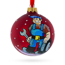 Load image into Gallery viewer, Car Mechanic Glass Ball Christmas Ornament 3.25 Inches
