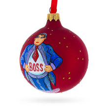 Load image into Gallery viewer, Boss Glass Ball Christmas Ornament 3.25 Inches