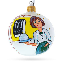 Load image into Gallery viewer, Waitress Glass Ball Christmas Ornament 3.25 Inches