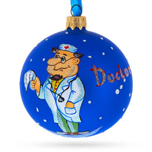 Load image into Gallery viewer, Doctor Reading Glass Ball Christmas Ornament 3.25 Inches