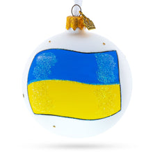 Load image into Gallery viewer, Flag of Ukraine Glass Ball Christmas Ornament 3.25 Inches