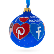 Load image into Gallery viewer, Social Networks Glass Ball Christmas Ornament 3.25 Inches