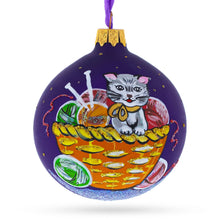Load image into Gallery viewer, Kitten with Yarn Balls Glass Christmas Ornament 3.25 Inches