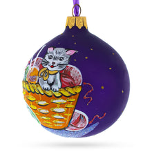 Load image into Gallery viewer, Kitten with Yarn Balls Glass Christmas Ornament 3.25 Inches