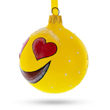 Load image into Gallery viewer, Adorable Heart Eyes In Love Facial Expressions Glass Ball Christmas Ornament 3.25 Inches