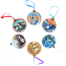 Load image into Gallery viewer, 1487 Leonardo da Vinci's 'The Vitruvian Man' Glass Ball Christmas Ornament 4 Inches
