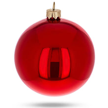 Load image into Gallery viewer, Set of 6 Red Glossy Glass Ball Christmas Ornaments 3.25 Inches