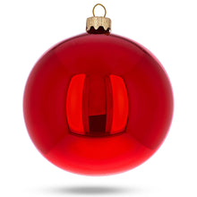 Load image into Gallery viewer, Set of 4 Glossy Red Glass Ball Christmas Ornaments 4 Inches