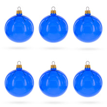 Load image into Gallery viewer, Set of 6 Translucent Glossy Blue Glass Ball Christmas Ornaments 3.25 Inches