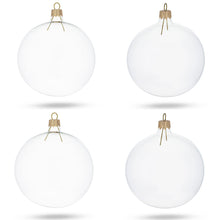 Load image into Gallery viewer, Set of 4 Clear Glass Ball Christmas Ornaments DIY Craft 4 Inches