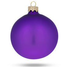 Load image into Gallery viewer, Set of 4 Matte Purple Glass Ball Christmas Ornaments 4 Inches