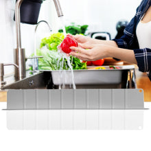 Load image into Gallery viewer, KN FLAX Sink Water Splash Guard - Silicone Anti Splatter Water Protector for Kitchen Bathroom &amp; Island Sinks - Strong Attached Sticker Strip Base - Premium Faucet Basin Accessories - Baffle Board
