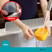 Load image into Gallery viewer, KN FLAX Sink Water Splash Guard - Silicone Anti Splatter Water Protector for Kitchen Bathroom &amp; Island Sinks - Strong Attached Sticker Strip Base - Premium Faucet Basin Accessories - Baffle Board