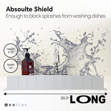 Load image into Gallery viewer, KN FLAX Sink Water Splash Guard - Silicone Anti Splatter Water Protector for Kitchen Bathroom &amp; Island Sinks - Strong Attached Sticker Strip Base - Premium Faucet Basin Accessories - Baffle Board