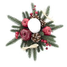 Load image into Gallery viewer, Ukrainian Candle Holder with Straw Bow, Apples &amp; Pine Cones 16 Inches