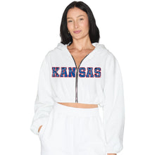 Load image into Gallery viewer, Kansas Jayhawks Cinched Zip Up Hoodie