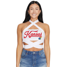 Load image into Gallery viewer, Kansas Jayhawks White Multi Way Bandeau Top