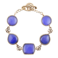 Load image into Gallery viewer, Lace Blue Agate Link Golden Bracelet
