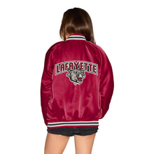 Load image into Gallery viewer, Lafayette College Satin Letterman Bomber Jacket