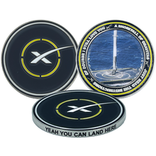 Load image into Gallery viewer, BL12-9 SpaceX Landing Pad Challenge Coin Landing Zone