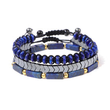 Load image into Gallery viewer, Lapis Lazuli &amp; Hematite Pain Relief Bracelet Pack (Set Of 3)