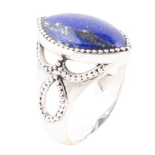 Load image into Gallery viewer, Blue Lapis and Sterling Silver Marquis Ring